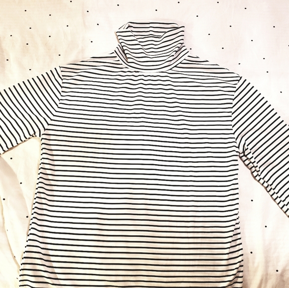 stripe turtleneck tee cotton and poli - Picture 4 of 4